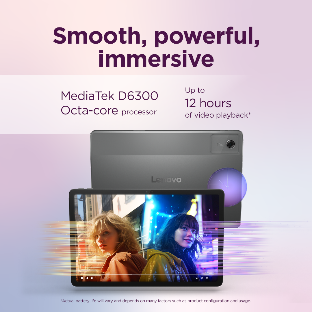 Lenovo Idea Tab 11 2.5K Mediatek Dimensity 6300/8GB/128GB/Android 15/Grey/LTE/2Y Warranty | Lenovo Tab (without power adapter) | Idea Tab TB336 | 11 " | Luna Grey | IPS | Soldered LPDDR4x pixels | MediaTek Dimensity 6300 | 8 GB | Soldered LPDDR4x | 128 GB | 4G | 5G | Wi-Fi | Front camera | 5 MP | Rear camera | 8 MP | Bluetooth | 5.2 | Android | 15 or Later | Warranty 24 month(s) | Lenovo Tab Pen w/o Batter