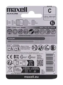 Baterijos Maxell C (LR14), šarminės, 1,5V, 2 vnt / BAT-521