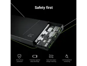 GREEN CELL Power Bank PowerPlay10 10000mAh USB-C 18W PD ir 2x USB-A GC Ultra Charge