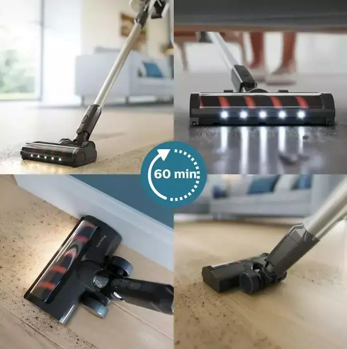 Philips 3000 series XC3131/01, Stick vacuum, Bagless, Black, Blue, Dry, Cyclonic/filtering, Battery