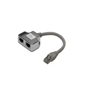 DIGITUS T adapteris RJ45 CAT5e 19cm 1xRJ45 M į 2xRJ45 F ekranuotas