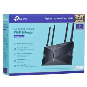 TP-Link ARCHER AX23, "Wi-Fi 6" (802.11ax), dviejų dažnių (2,4 GHz / 5 GHz), Ethernet LAN, 5G, juodas, stalinis maršrutizatorius
