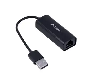 LANBERG NC-0100-01 Lanbergo adapteris Lan kortelė USB 2.0 - RJ45 100MB, su kabeliu
