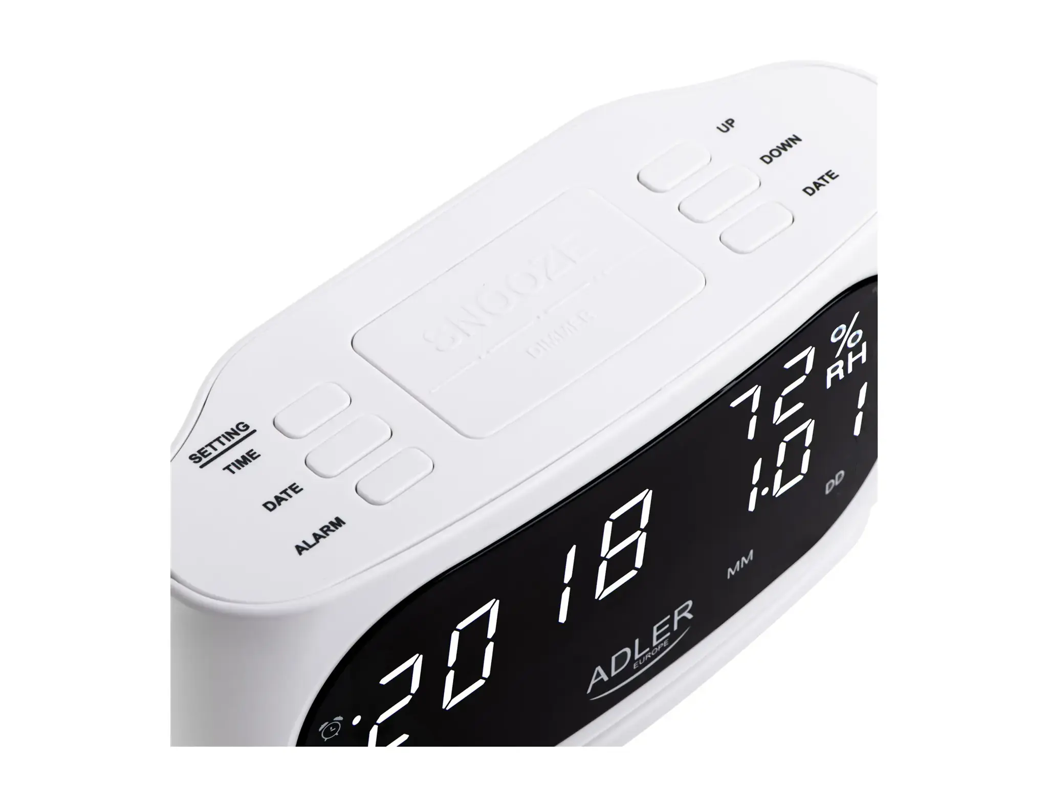 Adler AD 1186W alarm clock Digital alarm clock Black, White