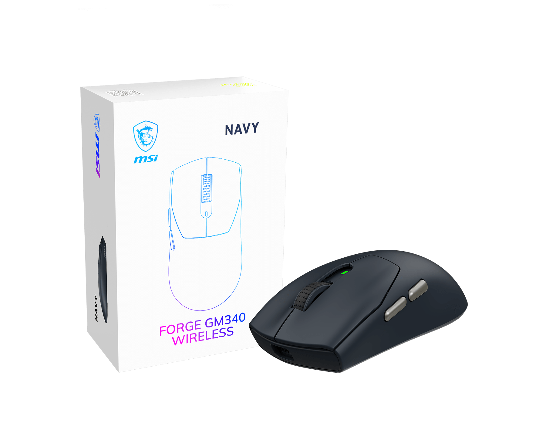 MSI Gaming Mouse | FORGE GM340 WIRELESS | Wireless | 2.4 GHz, Bluetooth, USB | Navy