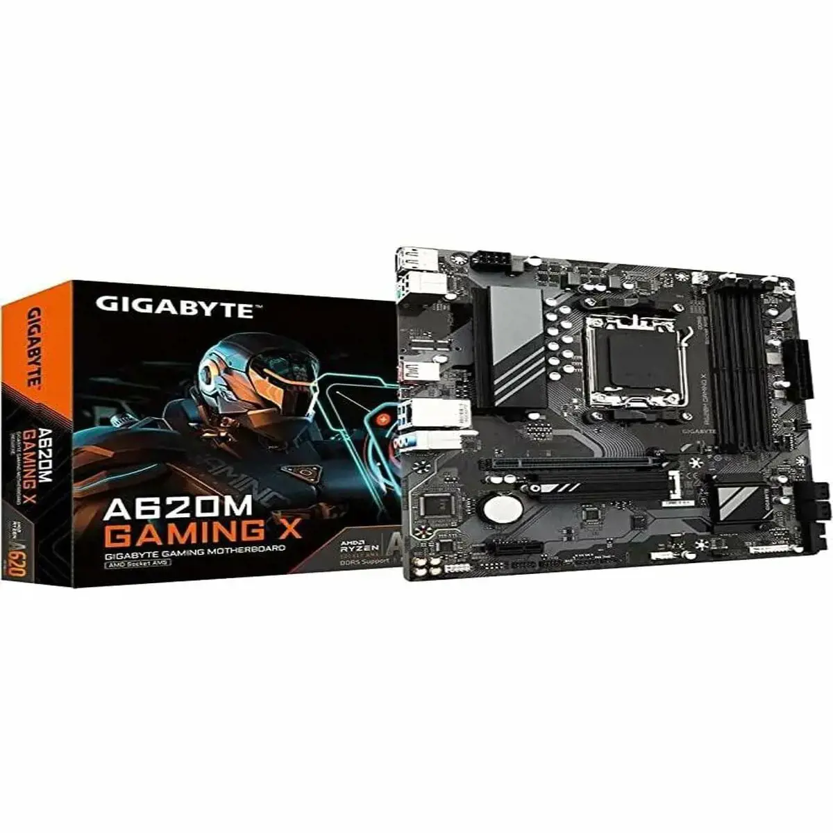 Gigabyte .A620M GAMING XG10 Procesorių šeima AMD, Procesoriaus lizdas AM5, DDR5 DIMM, Atminties lizdai 4, Palaikomos standžiojo disko sąsajos .SATA, M.2, SATA jungčių skaičius 4, Mikroschemų rinkinys AMD A620, Micro ATX