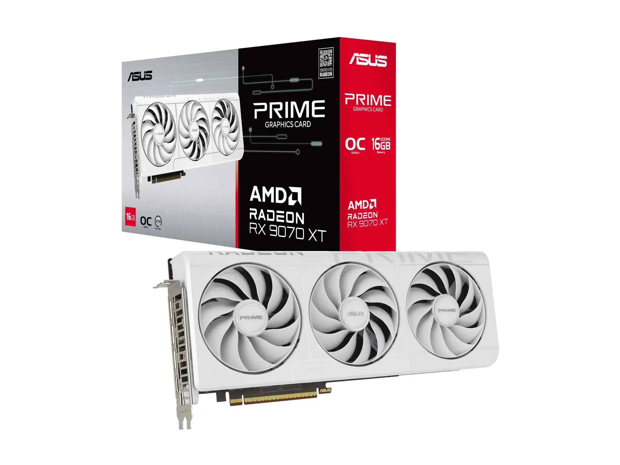 Vaizdo plokštė ASUS Radeon RX 9070 XT 16 GB, GDDR6, PRIME-RX9070XT-O16G-WH