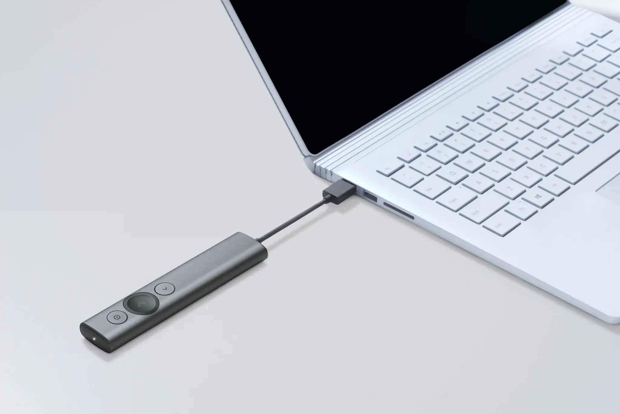 "Logitech Spotlight", "Bluetooth/RF", USB, 30 m, pilka