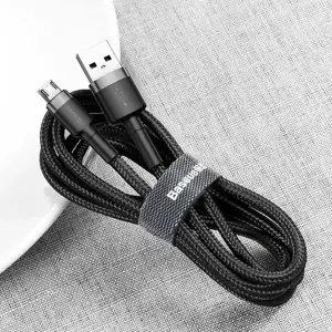 Baseus Cafule Cable Durable Nylon Braided Wire USB | micro USB QC3.0 2.4A 1M black-grey (CAMKLF-BG1)