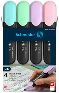 Žymeklis Job pastel asorti Wallet, 4 vnt