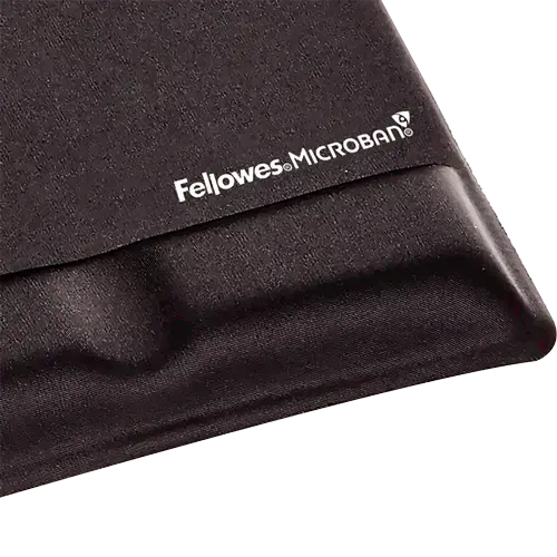 Fellowes Health-V Fabrik Mouse Pad/Wrist Support Black, Black, Monochromatic, Memory foam, Plastic, Wrist rest