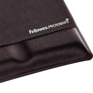 Fellowes Health-V Fabrik Mouse Pad/Wrist Support Black, Black, Monochromatic, Memory foam, Plastic, Wrist rest