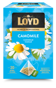 Žolelių arbatos gėrimas LOYD HORECA ramunėlių skonio, piramidė, 20 x 1,5g