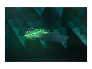 "Razer Huntsman V2" optinė žaidimų klaviatūra su RGB LED apšvietimu, šiaurietiškas išdėstymas, laidinė, juoda, linijinis raudonas jungiklis, skaitmeninė klaviatūra