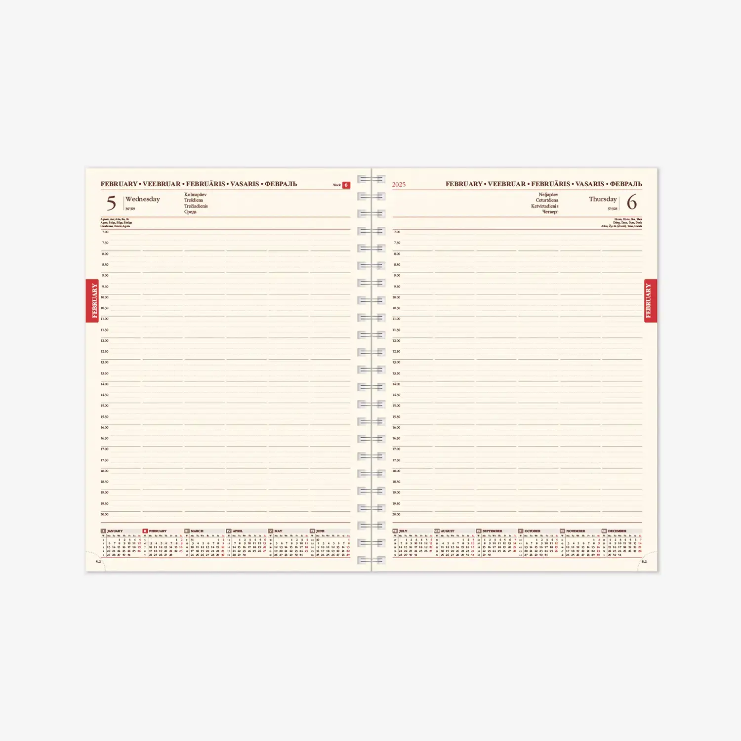 Kalendorius SENATOR DAY Spirex 2026, A4, PU, mėlyna