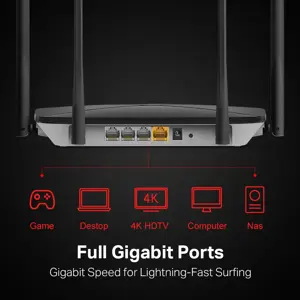 TP-LINK MERCUSYS AC12G AC1200 dviejų juostų WiFi 802.11ac Gigabitinis maršrutizatorius 4xLAN 1xWAN