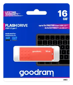 GOODRAM UME3-0160O0R11 GOODRAM atmintinė USB UME3 16GB USB 3.0 oranžinė