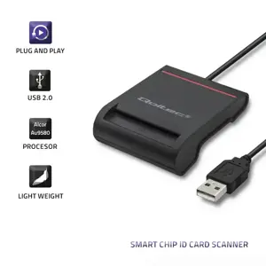 QOLTEC išmaniųjų lustų ID kortelių skaitytuvas USB 2.0 Plug&Play