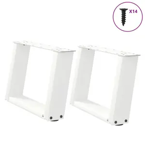 Kavos staliuko kojelės, 2 vnt., baltos, 40x(30-31) cm, plienas, U formos