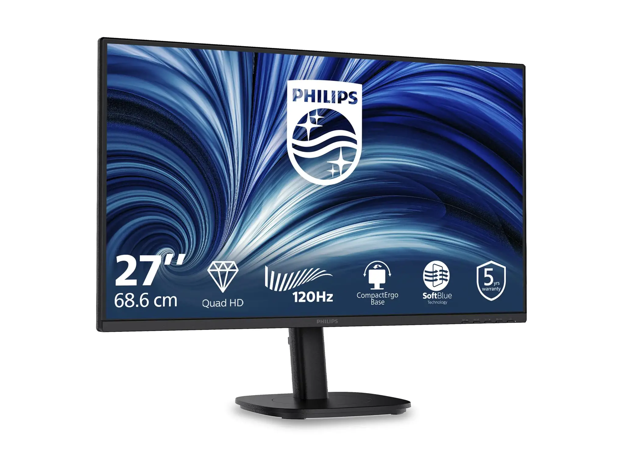 Philips 27B2N3500/00 | 27 " | IPS | QHD | 16:9 | 120 Hz | 2560 x 1440 pixels | HDMI ports quantity 2 | Black