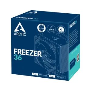 ARCTIC Freezer 36 Multi Compatible Tower CPU Cooler, Air cooler, 12 cm, 200 RPM, 1800 RPM, Black, Silver