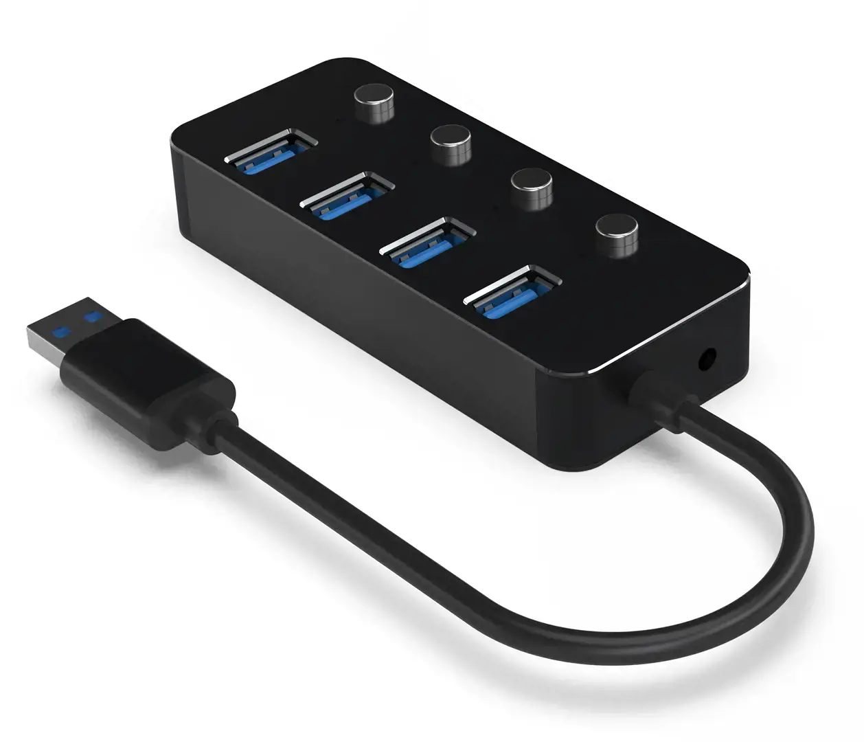 GEMBIRD USB 3.1 Gen 1 4 prievadų šakotuvas su jungikliais, juodas