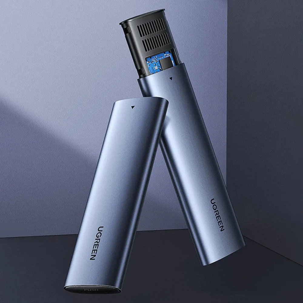 Ugreen 10903, SSD korpusas, M.2, Serial ATA III, 5 Gb/s, USB jungtis, juoda, pilka
