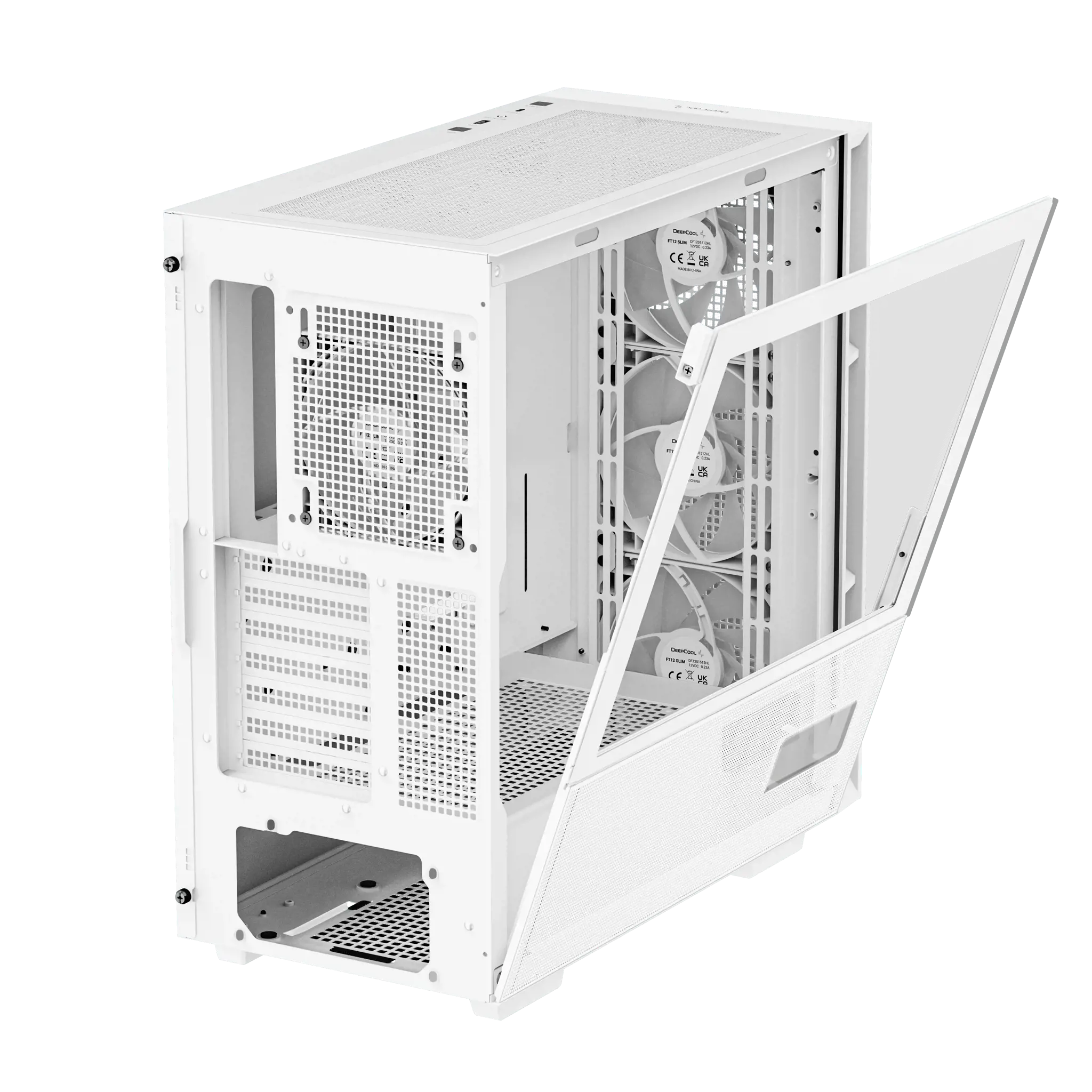 "DeepCool CH560 DIGITAL WH", "Midi Tower", Kompiuteris, Baltas, ATX, EATX, "micro ATX", Mini-ITX, ABS, Plienas, Grūdintas stiklas, Multi