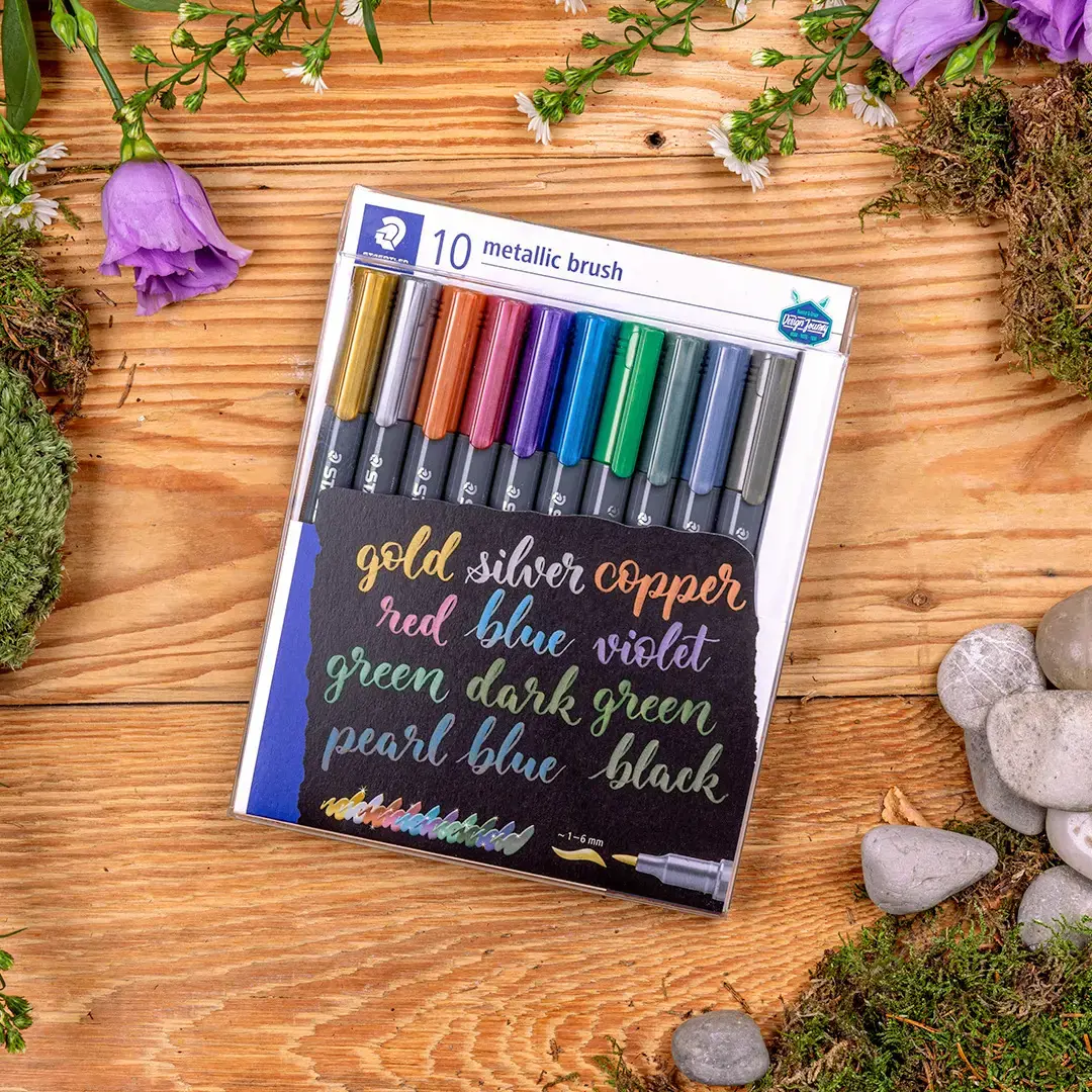 Žymeklių rinkinys STAEDTLER Metallic Brush, 10 vnt.