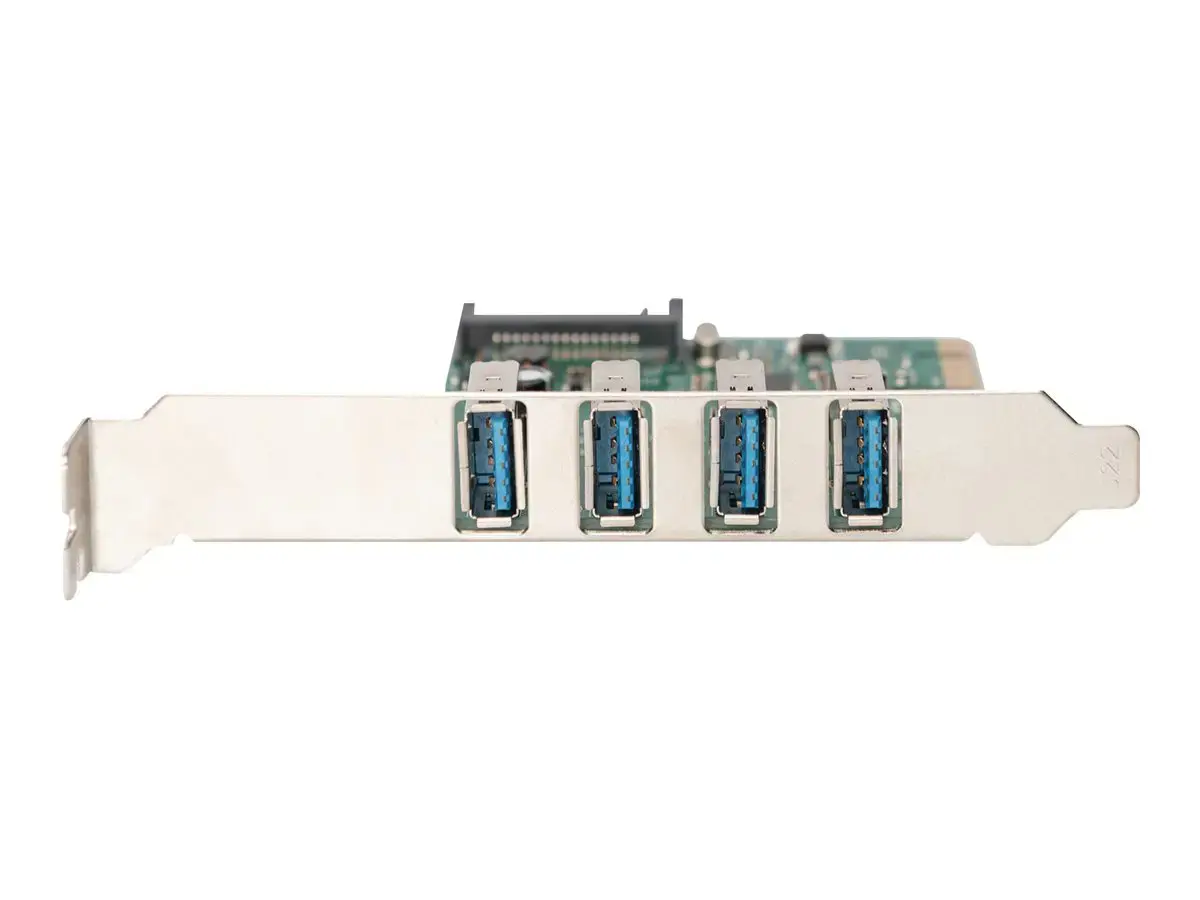 DIGITUS USB 3.0 4 prievadų PCI Express papildoma plokštė 4 prievadai A / F Išorinis VL805 mikroschemų rinkinys