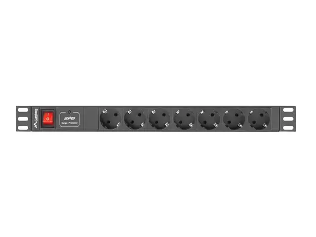 LANBERG PDU-07F-0200-BK Lanberg PDU 1U 16A, 7 sockets schuco, 2m, Black
