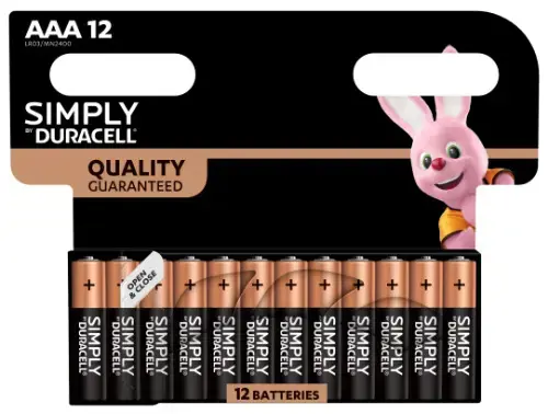 Baterijos DURACELL Simply AAA, 12 vnt.