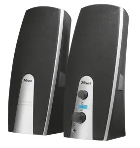 "Trust MiLa 2.0" garsiakalbių rinkinys, 2.0 kanalų, laidinis, 5 W, 100-20000 Hz, 4 Ω, juodas, sidabrinis