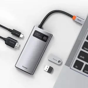 Baseus Metal Gleam 4in1 multifunctional HUB USB Type C - USB Type C Power Delivery 100 W | HDMI 4K 30 Hz | 1x USB 3.2 Gen 1 | 1x USB 2.0 (CAHUB-CY0G)