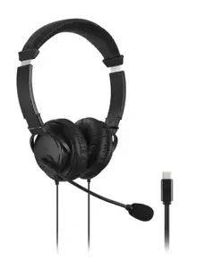"Kensington" USB-C "Hi-Fi" ausinės su mikrofonu, laidinės, skambučiai / muzika, ausinės, juodos spa…