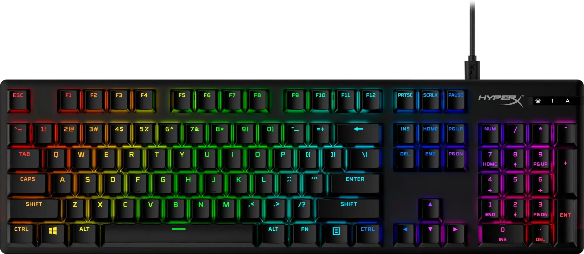 "HyperX" pilnas klavišų rinkinys, klaviatūros dangtelis, 1,5 mm, juodas