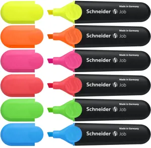 Teksto žymekliai SCHNEIDER JOB, 1-5 mm, 6 spalvų rinkinys