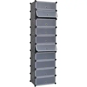 244919 vidaXL Spintelė batams su 10 skyrių, juoda