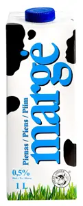 Pienas MARGĖ 0.5% riebumo