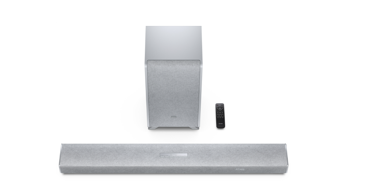 Sharp | 3.1.2 Dolby Atmos/DTS:X Soundbar with Wireless Subwoofer | HT-SBW53121(SL) | Bluetooth