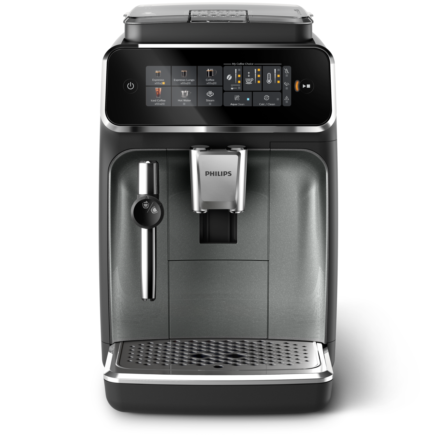 Philips EP3329/70, Espresso machine, Coffee beans, Built-in grinder, Black, Steel