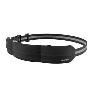 "PROIRON Runners Waist Pack" bėgimo diržas, 46 x 9 cm; juosmens dydis: 63 - 110 cm, juodas