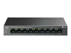 TP-LINK | 9-Port 10/100 Mbps Desktop Switch with 8-Port PoE+ | LS109P | Unmanaged | Desktop | 10/10…