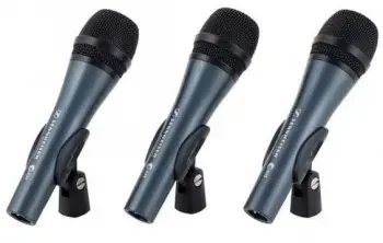 SENNHEISER 3PACK E835, MIKROFONŲ RINKINYS SU 3X E 835, VOKALINIS MIKROFONAS, DINAMINIS, KARDIOIDINIS, ĮSKAITANT MIKROFONO LAIKIKLĮ IR DĖKLUS