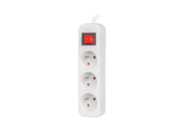 LANBERG PS1-03E-0300-W Lanberg 3M baltos spalvos LANTERGE CURVE 3X 230V PL su grandinės pertraukikliu, pilnas varis