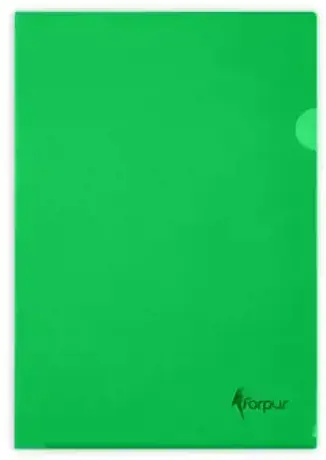 Dėklas dokumentams FORPUS, A4, L formos, 180 mikr., (pak. -100 vnt.), žalias
