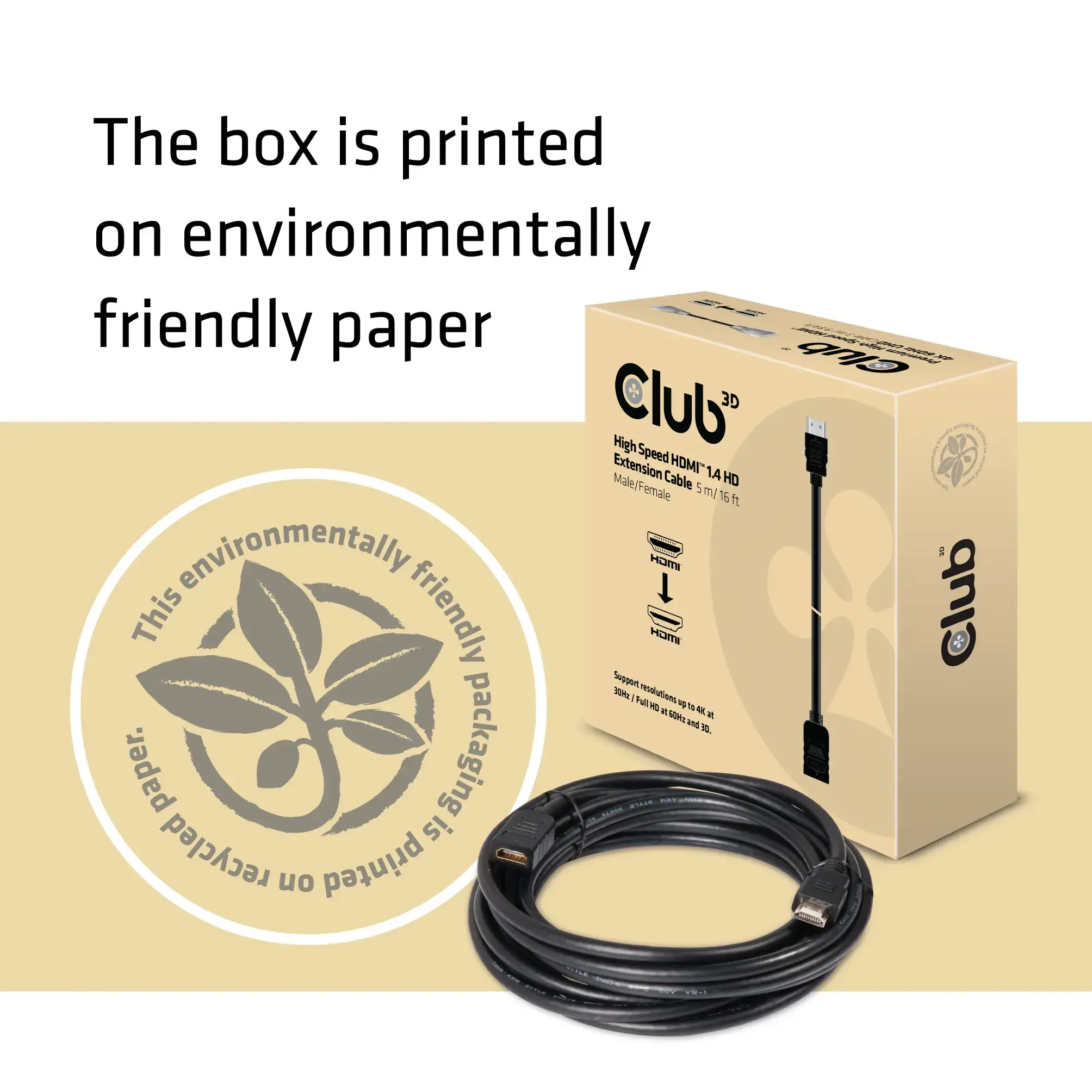 CLUB 3D HDMI 1.4 HD Cable 5Meter M/F