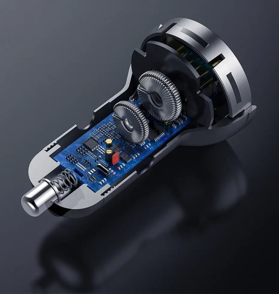 Baseus Digital Display Dual USB 4.8A Car Charger 24W silver (CCBX-0S)