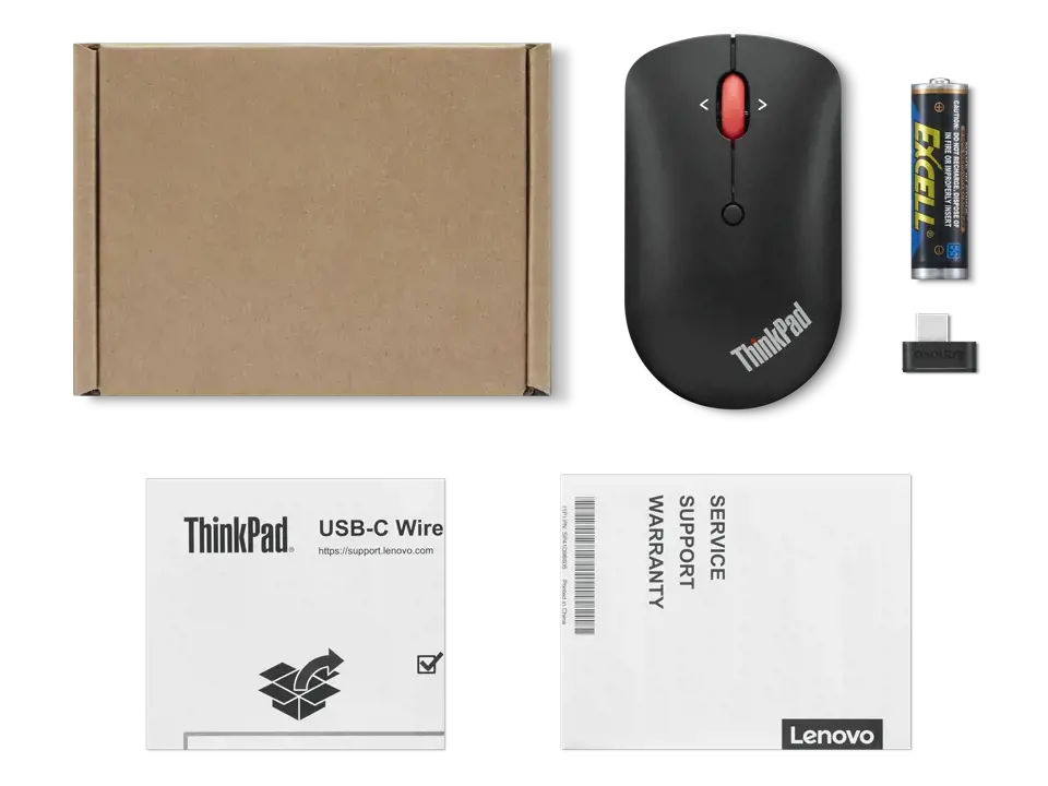 Lenovo ThinkPad USB-C belaidis kompaktiškas, dvipusis, optinis, RF belaidis, 2400 DPI, juodas