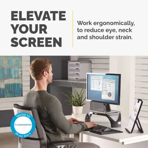 "Fellowes Smart Suites" monitoriaus pakyla, laisvai pastatoma, 10 kg, 53,3 cm (21"), reguliuojamas aukštis, juoda